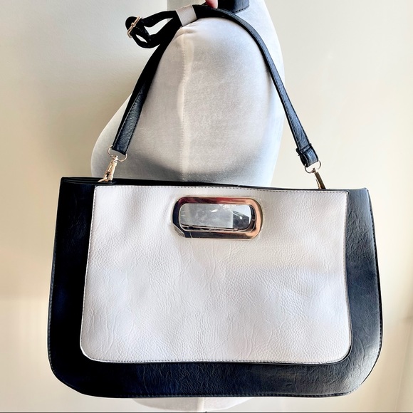 NWT Rebecca & Rifka Black and White Tote Shoulder Bag - Picture 2 of 4